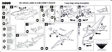 Инструкция по сборке NOVO F168 DH-88 Comet Racer